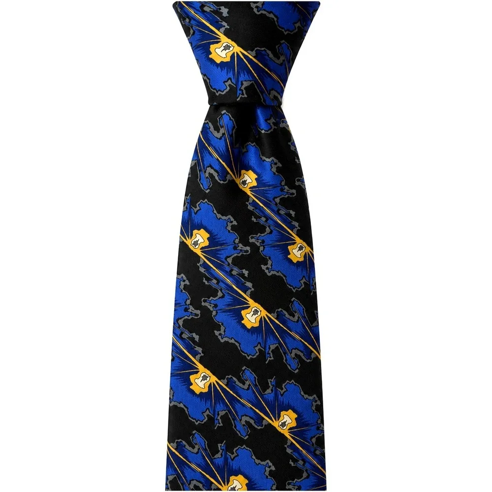 GRATEFUL DEAD Devil's Friend First Set Silk Tie Alien Blue Gold Vintage USA